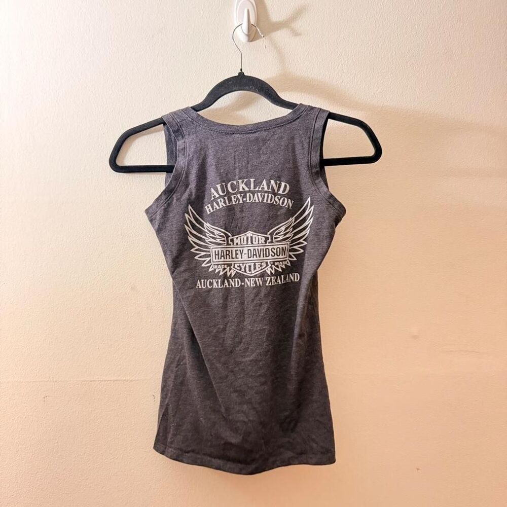 Vintage Y2K Retro Harley-Davidson Grey Auckland Wing Tank Size XS